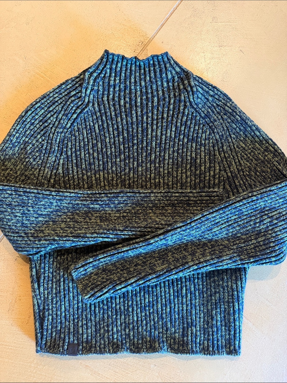 lululemon athletica Ribbed Mock Neck Sweater - Blue & Black Heather